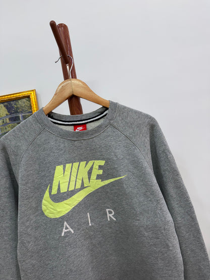 NIKE Grey Big Logo Swoosh Crewneck