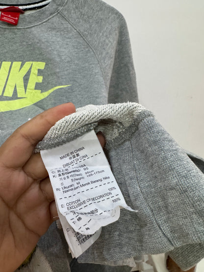 NIKE Grey Big Logo Swoosh Crewneck