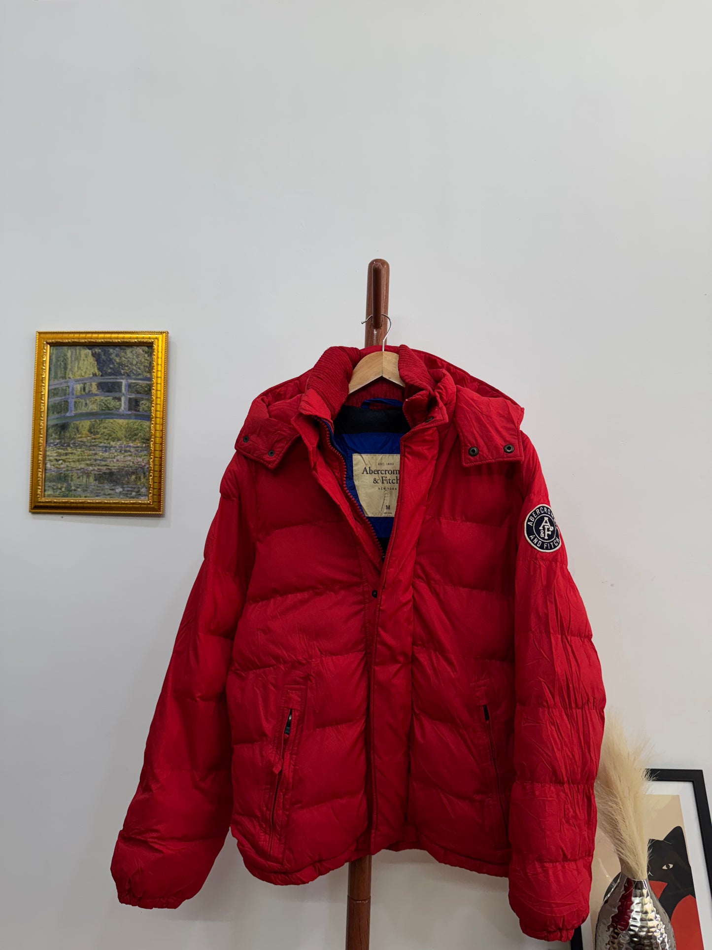 Red ‘Abercombie  & Fitch ’ Puffer Down  Jacket