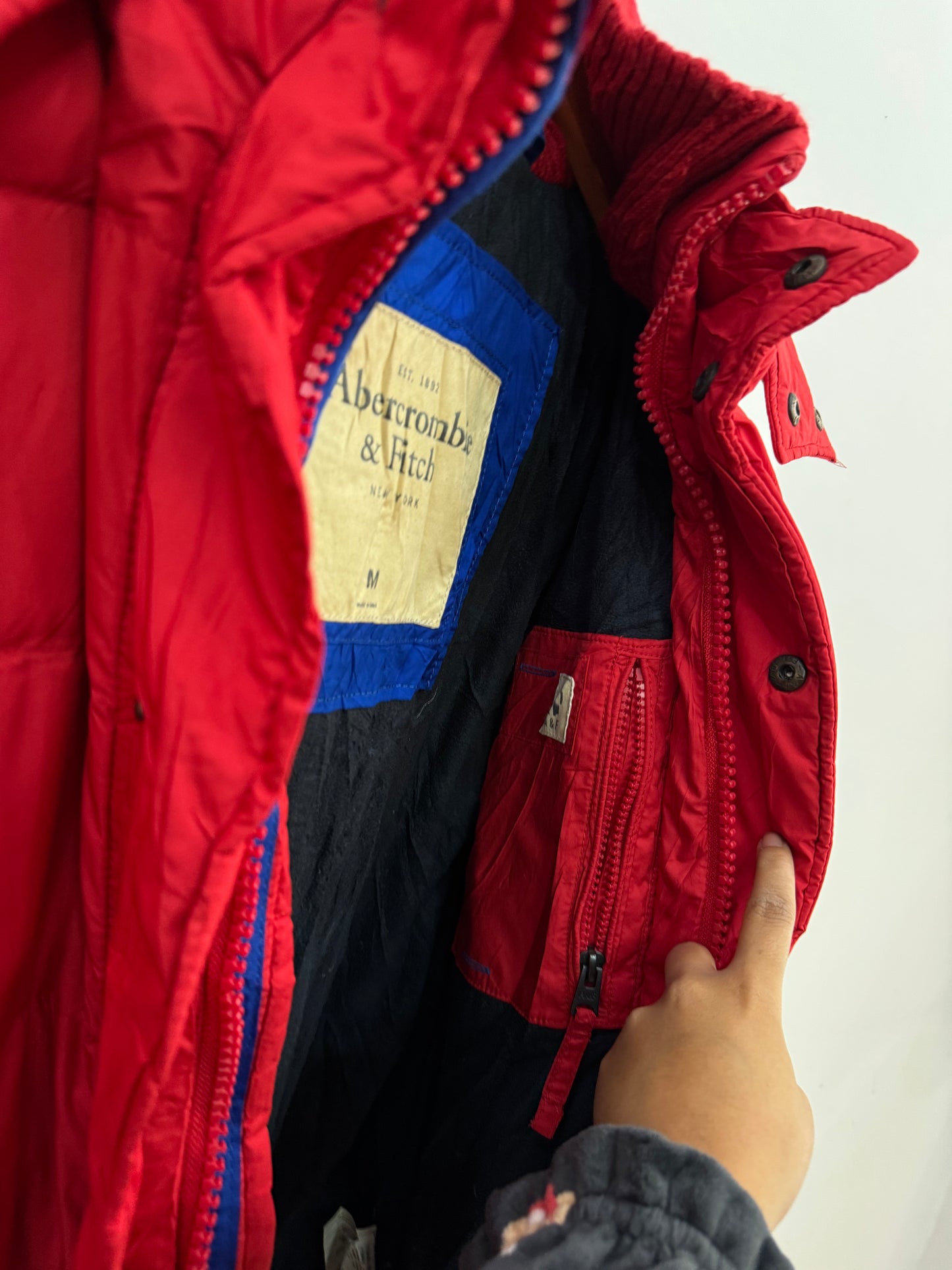 Red ‘Abercombie  & Fitch ’ Puffer Down  Jacket