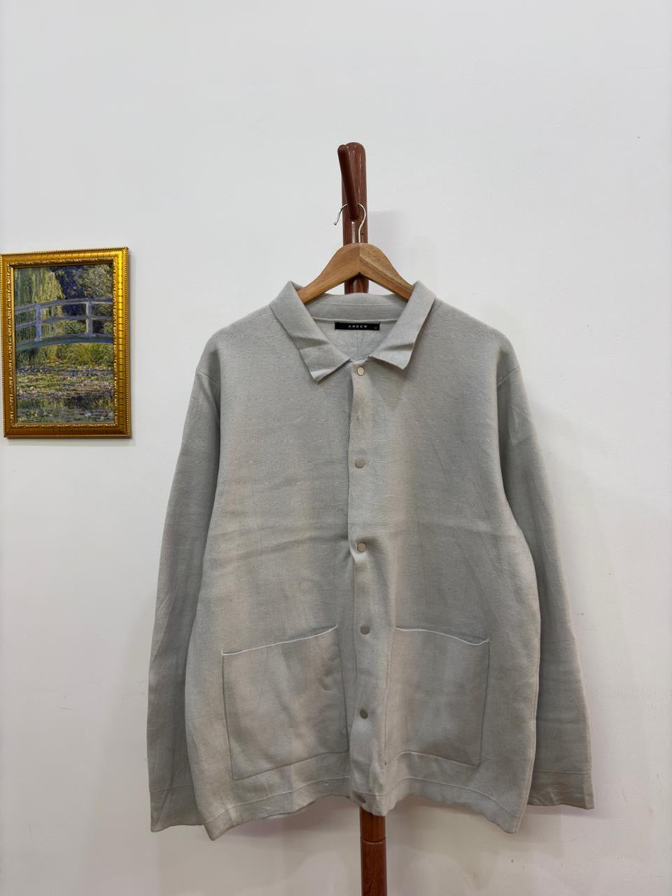 Beige button up sweater