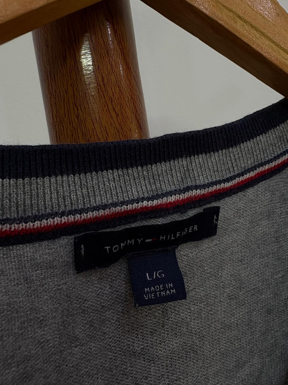 Grey 'Tommy Hilfiger' Cardigan Cotton