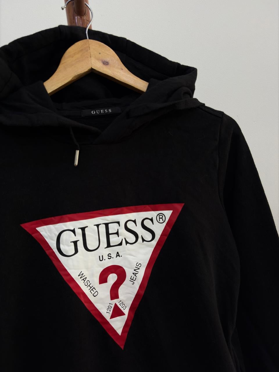 Black 'Guess' Thick Hoodie