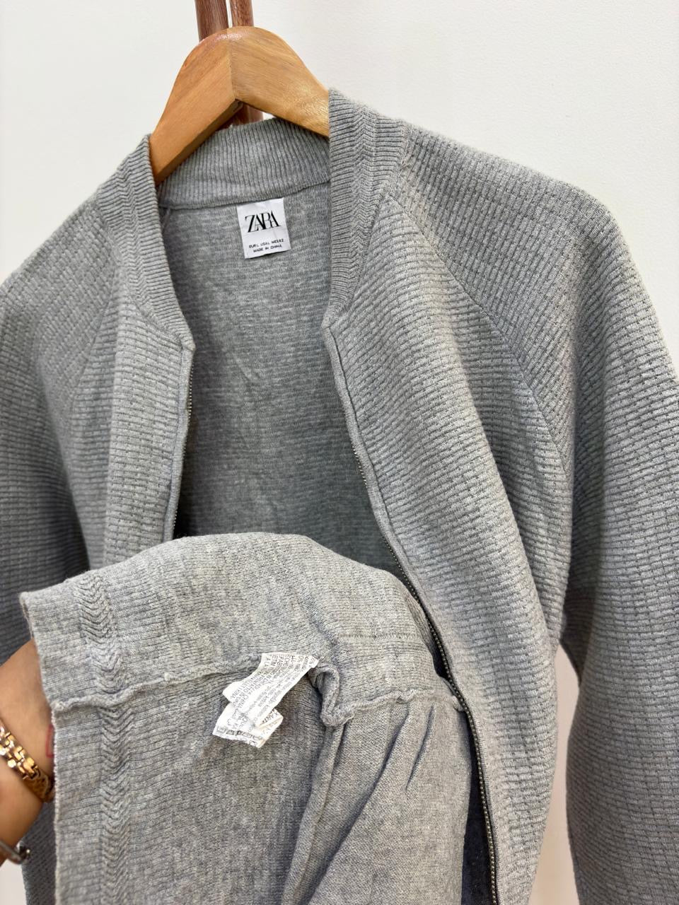 Classic & Minimal
Grey 'Zara' Cotton Knitted Bomber