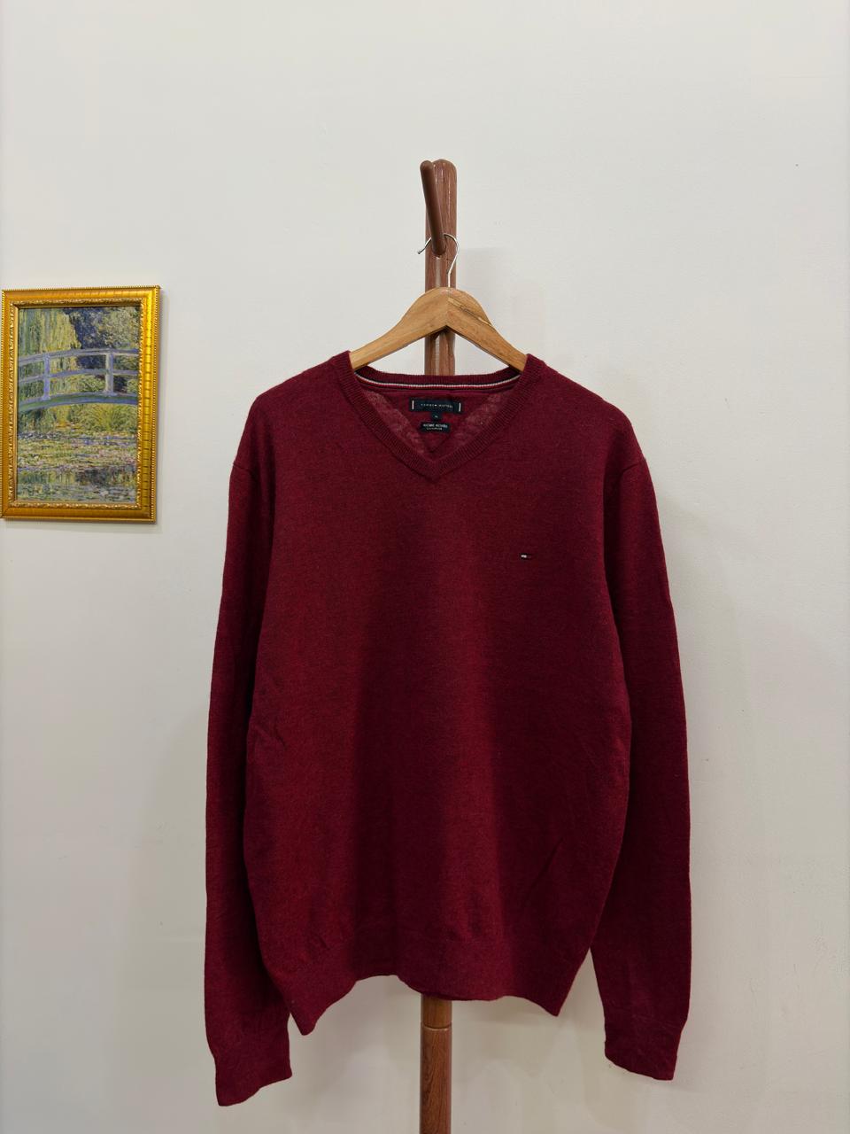 Old money essentials 
Red Authentic 'Tommy Hilfiger' Lambswool Sweater