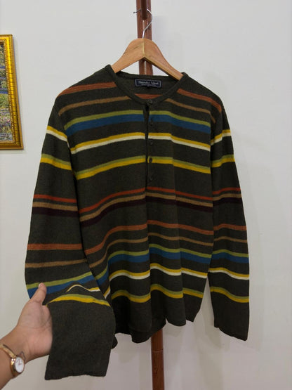 White 'USPA' Cableknit Sweater