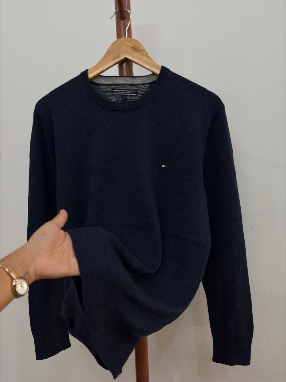 Old money essentials 
Navy Authentic 'Tommy Hilfiger' Lambswool Sweater